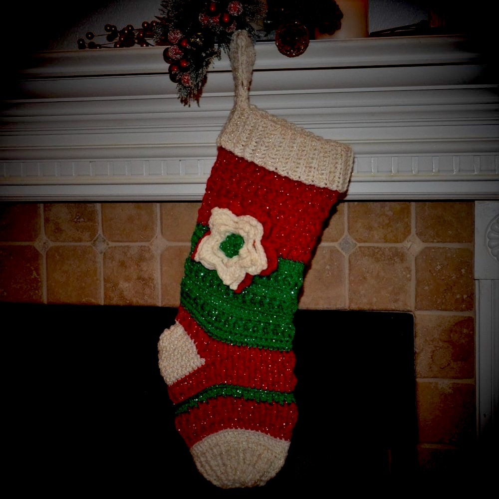 Handmade Crocheted Christmas Stocking *LARGE*